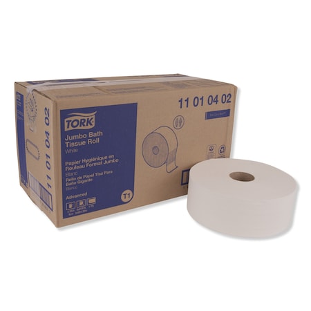 Tork Tork Jumbo Toilet Paper Roll White T1, Advanced, 1-ply, 6 x 3,424 sheets, 11010402, PK6 11010402